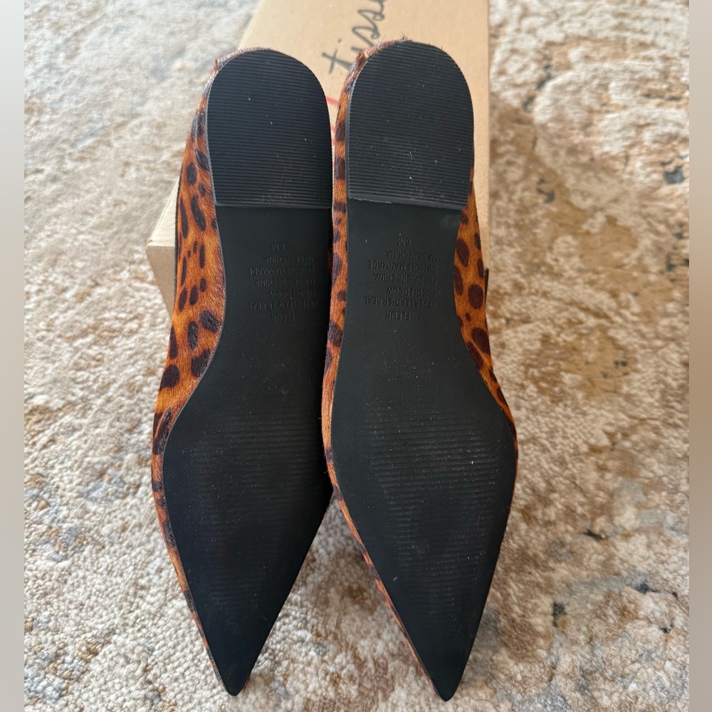 Matisse Leopard-Print Pointed Fleur Mary Jane Flats in Brown and black - Picture 2 of 3